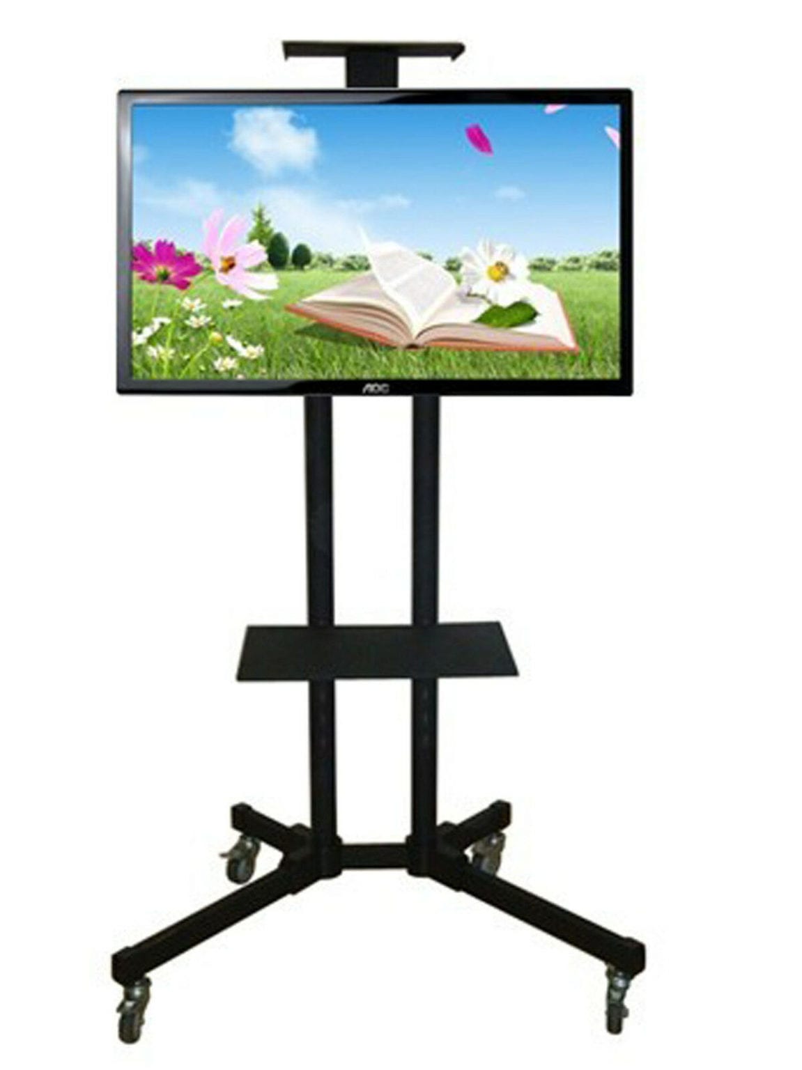 1.8M Full Metal Adjustable -15~15° Tilt Mobile TV Stand Trolley 32-60 ...