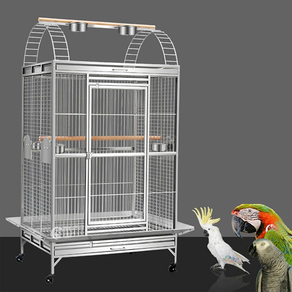 Supreme Cm Stainless Steel Parrot Aviary Bird Cage Perch Play Top On Budtrol