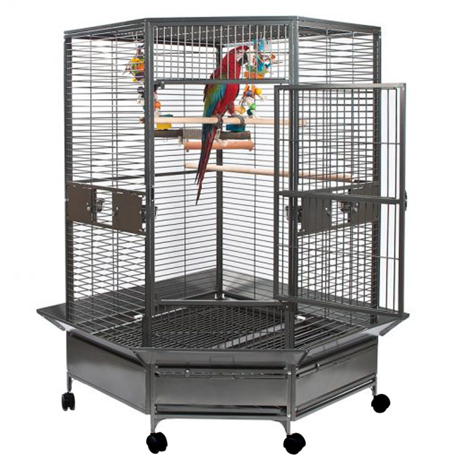 Black Vein 184cm Corner Parrot Aviary Bird Cage Perch, 55% OFF