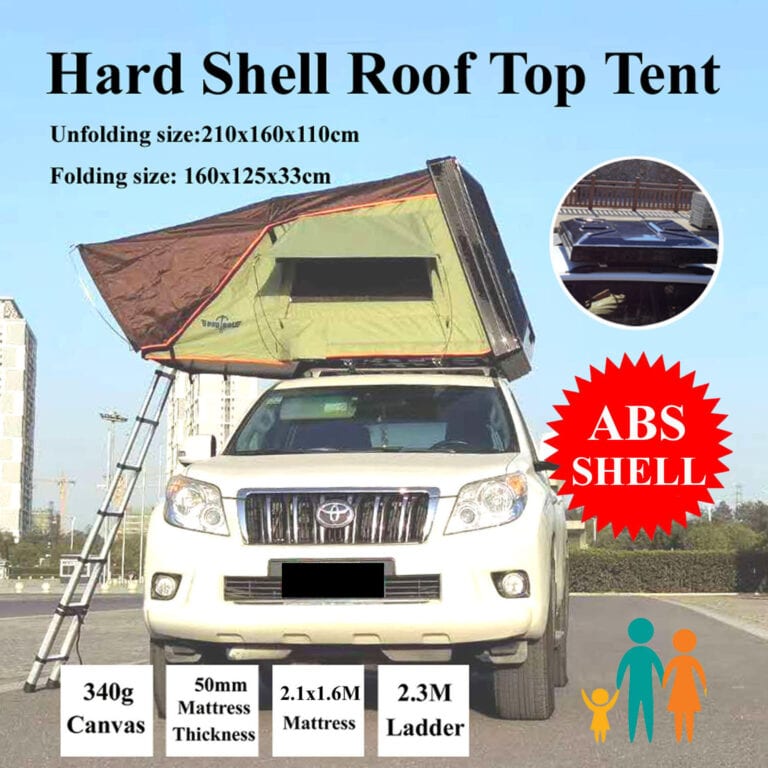 Hard Black ABS Shell Aerodynamic Foldable Roof Top Tent Camping Rooftop ...